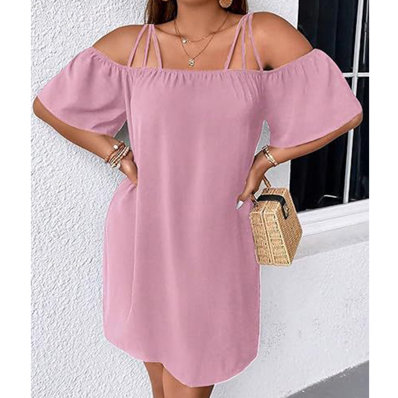 Elegante minivestido liso para mujer