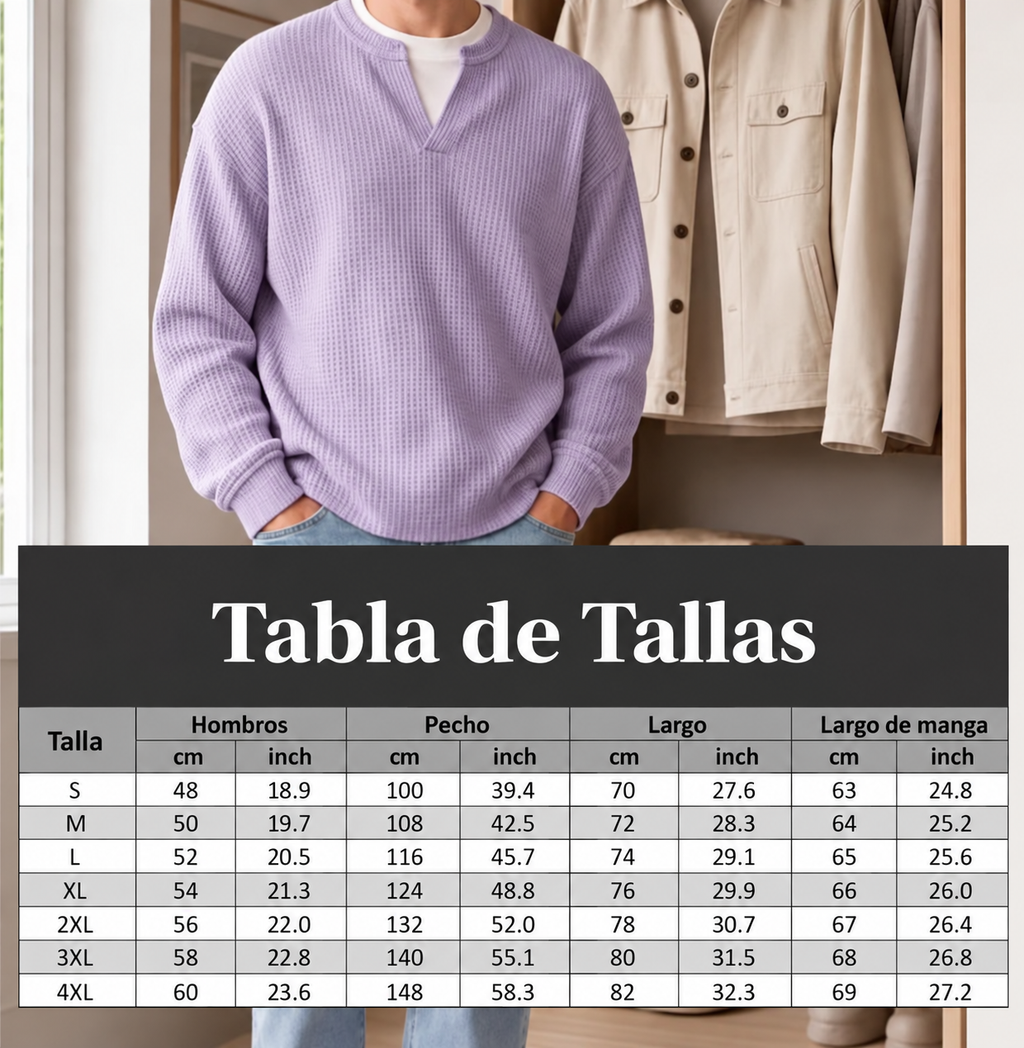 Jersey de punto gofre texturizado para hombre