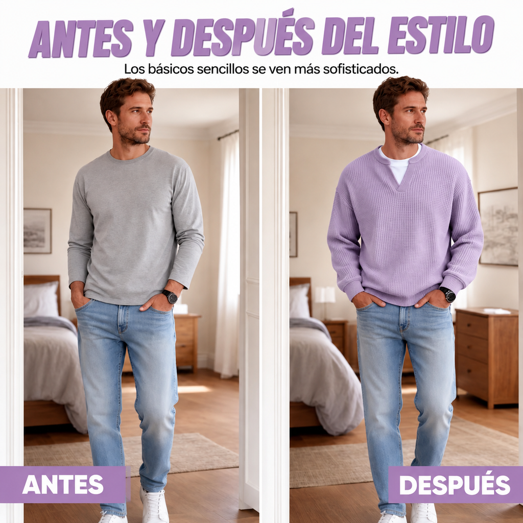 Jersey de punto gofre texturizado para hombre