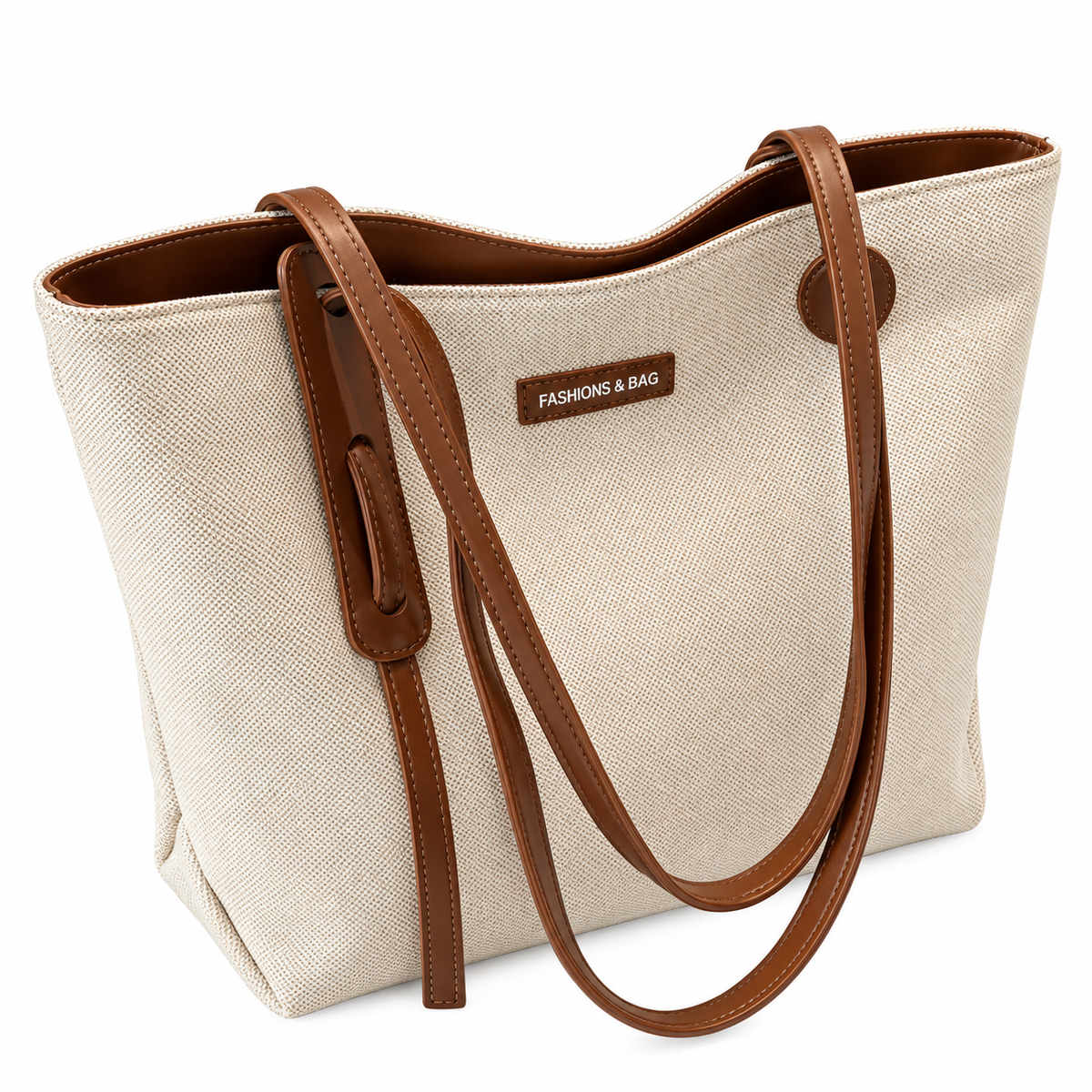 Diana | Bolso de hombro de lona con detalles de piel