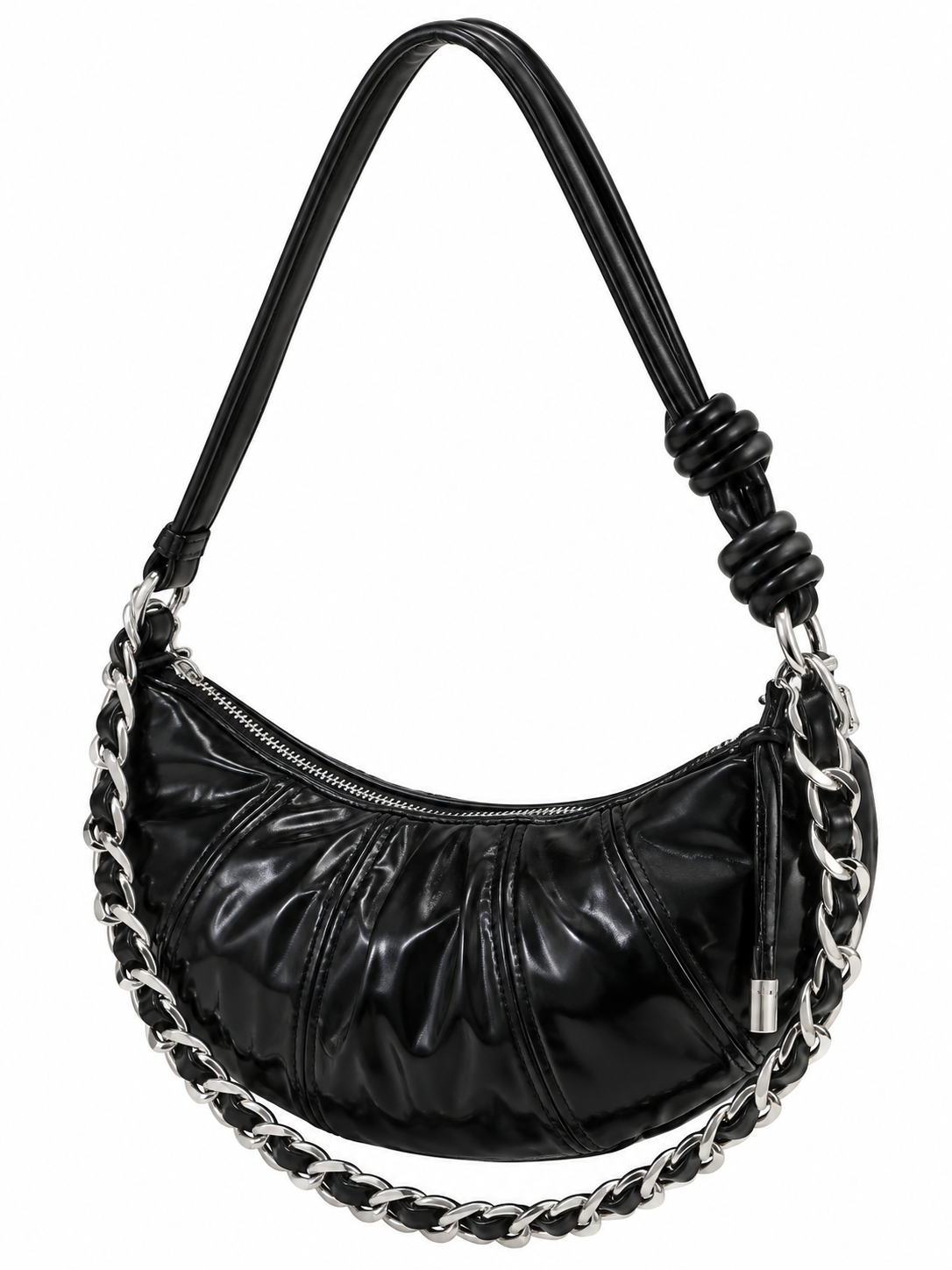 Lara | Bolso en forma de media luna con fruncidos