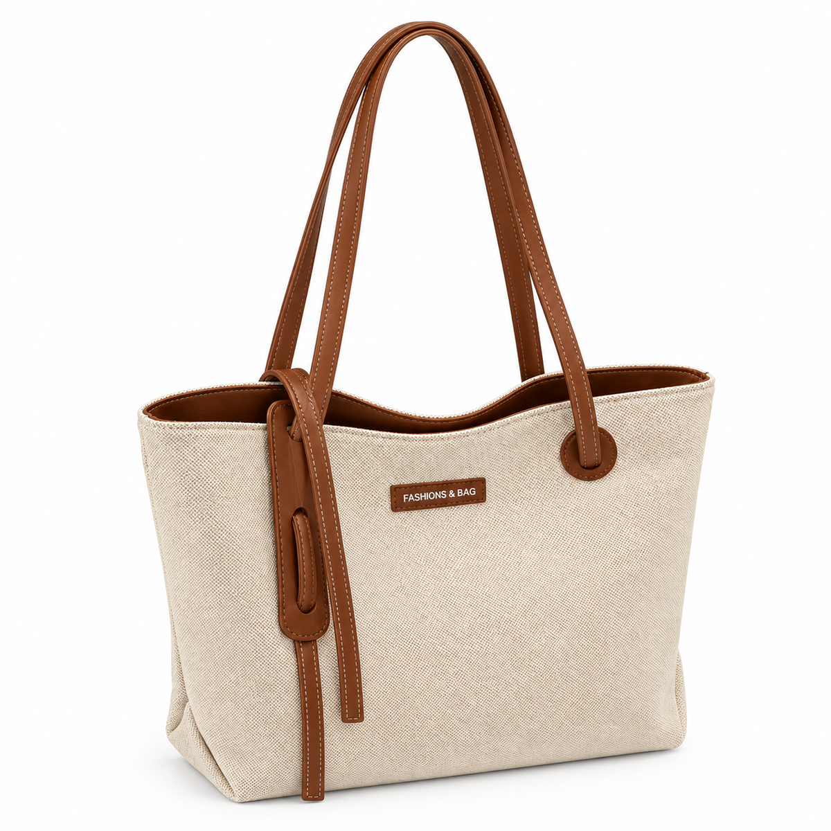 Diana | Bolso de hombro de lona con detalles de piel