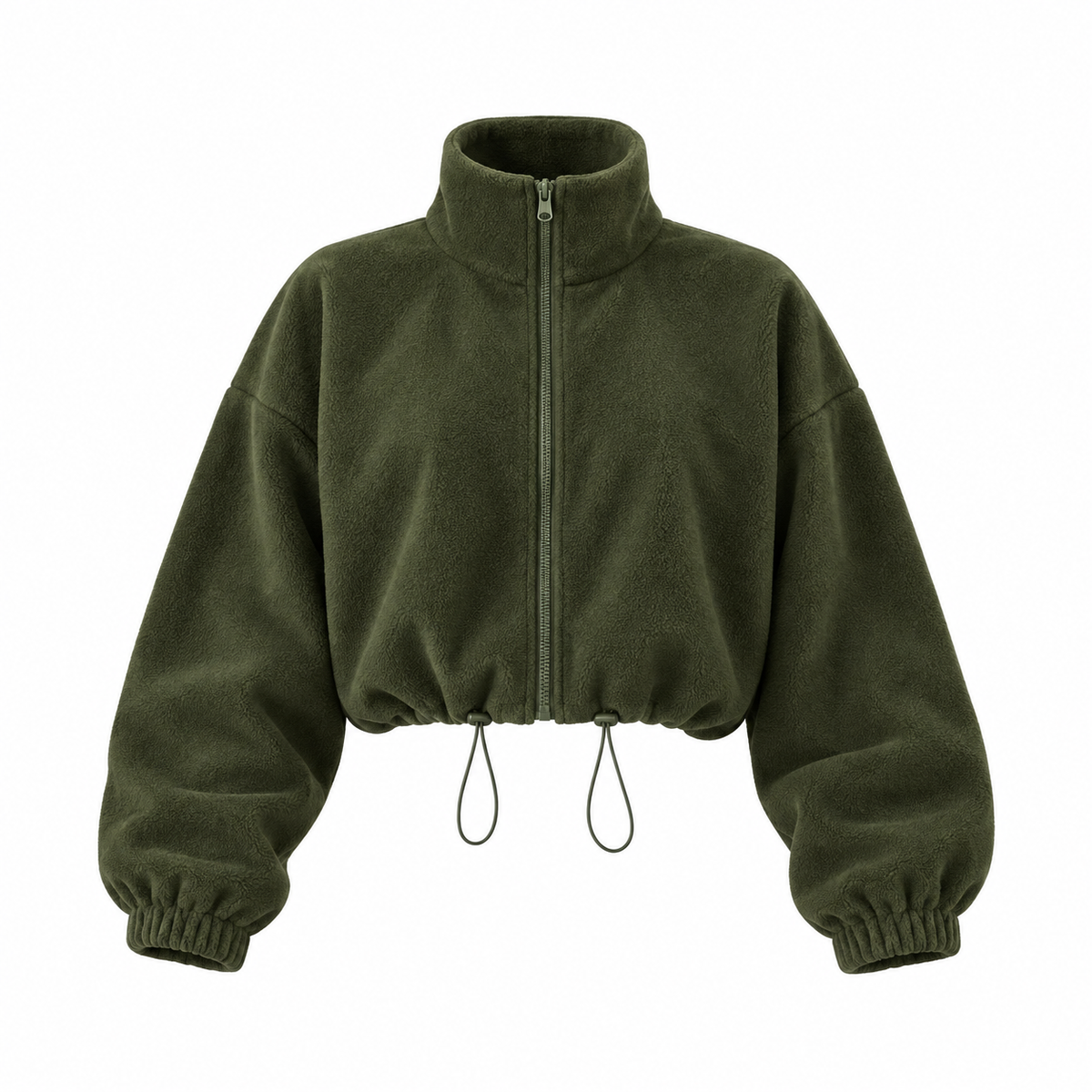 Rebe - Chaqueta Cropped de Manga Larga con Cremallera