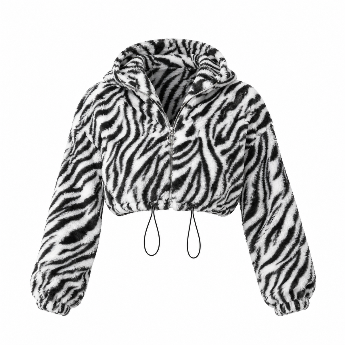Chaqueta cropped con estampado de cebra