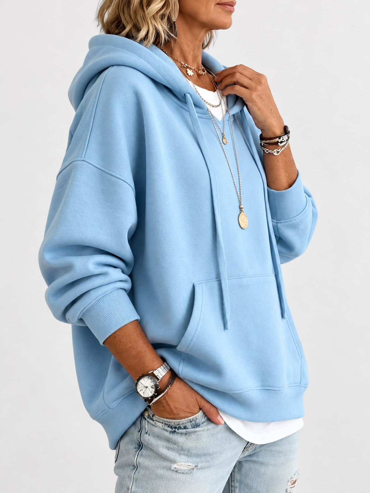 Nia | Sudadera Oversize con Capucha y Bolsillo Canguro