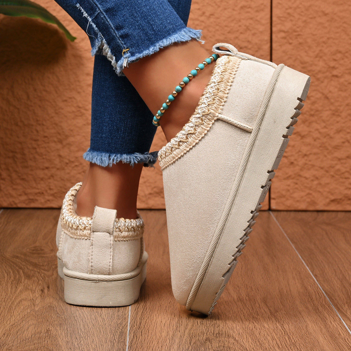Botines de plataforma con puntera redonda