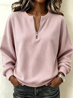 Sia | Sudadera de Punto Acanalado con Cremallera