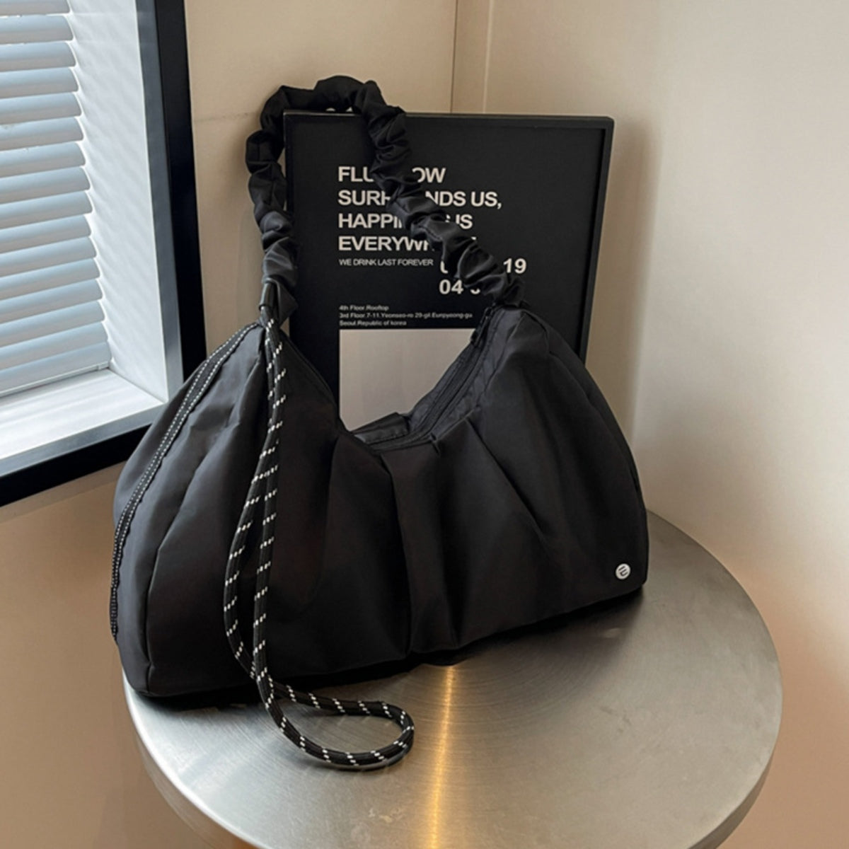 Tote bag grande con fruncidos