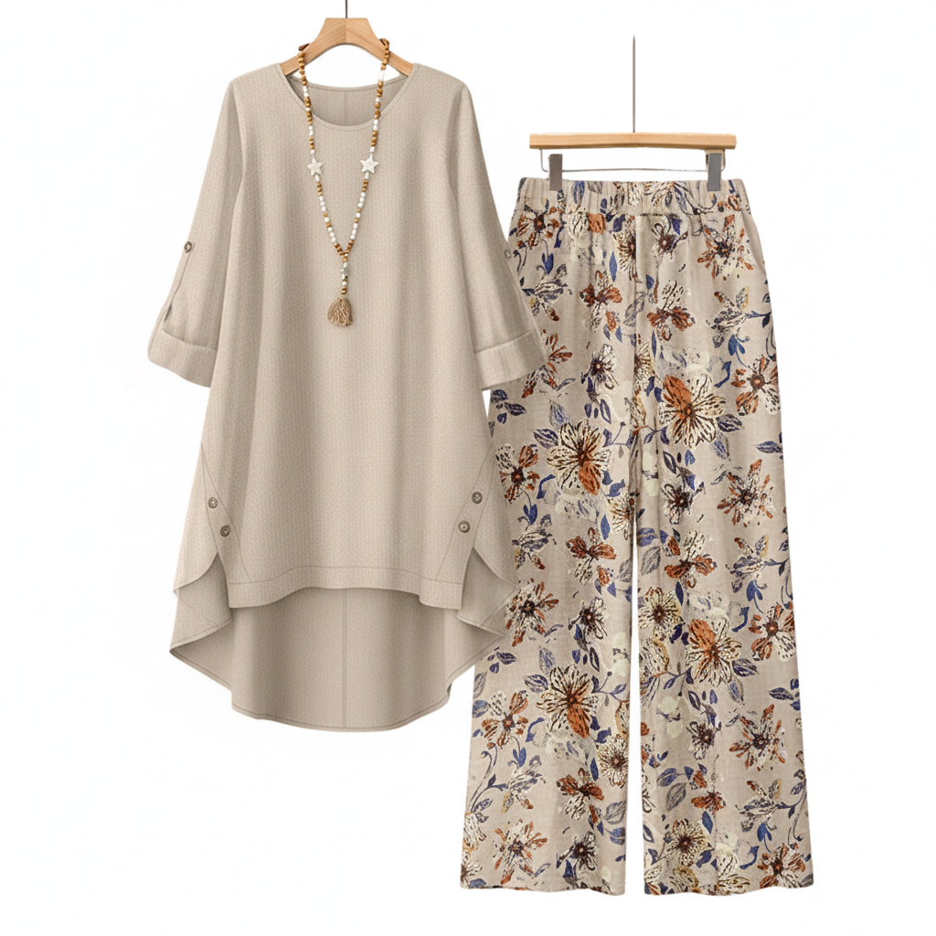 Conjunto boho en percha fondo blanco