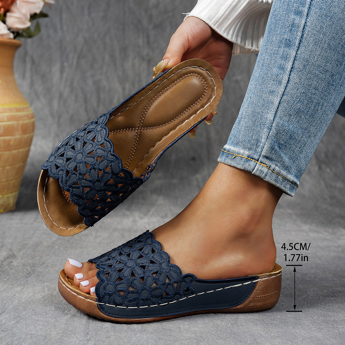 Sandalias transpirables de cuña para mujer