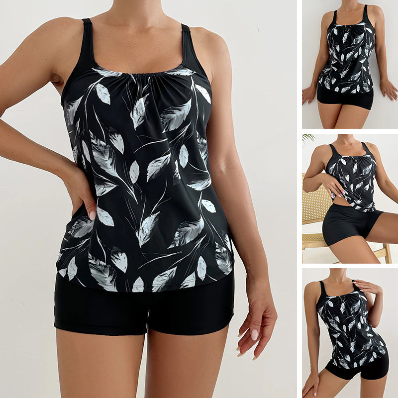 Conjunto Tankini de Dos Piezas con Estampado para Mujer