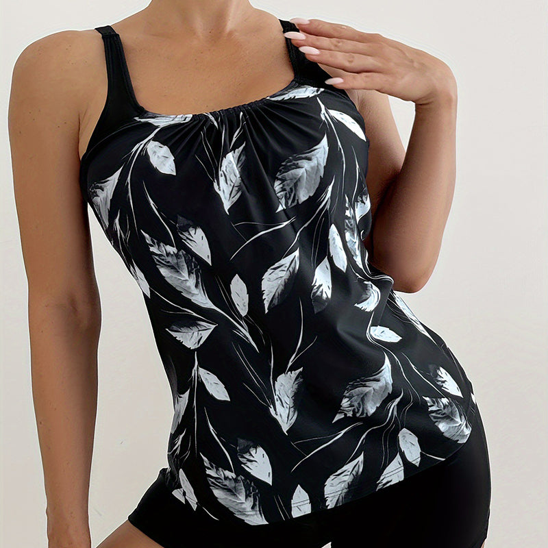 Conjunto Tankini de Dos Piezas con Estampado para Mujer