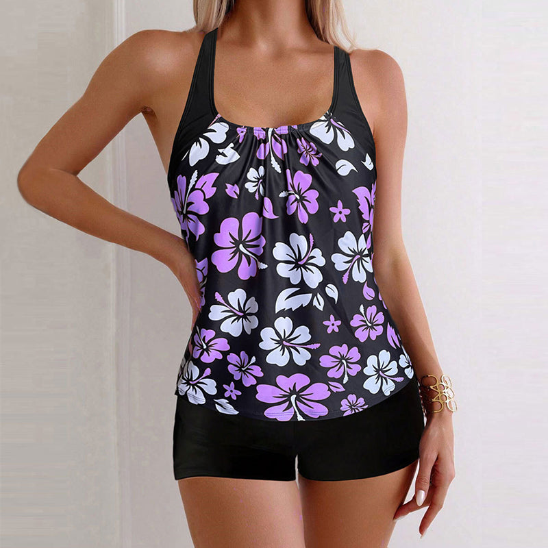 Conjunto Tankini de Dos Piezas con Estampado para Mujer