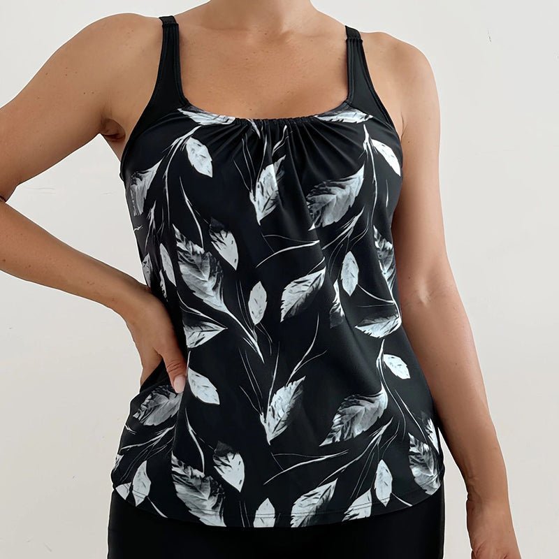 Conjunto Tankini de Dos Piezas con Estampado para Mujer