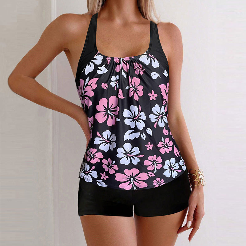 Conjunto Tankini de Dos Piezas con Estampado para Mujer