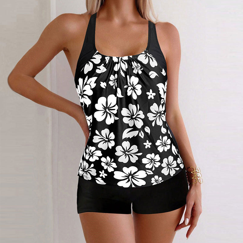 Conjunto Tankini de Dos Piezas con Estampado para Mujer