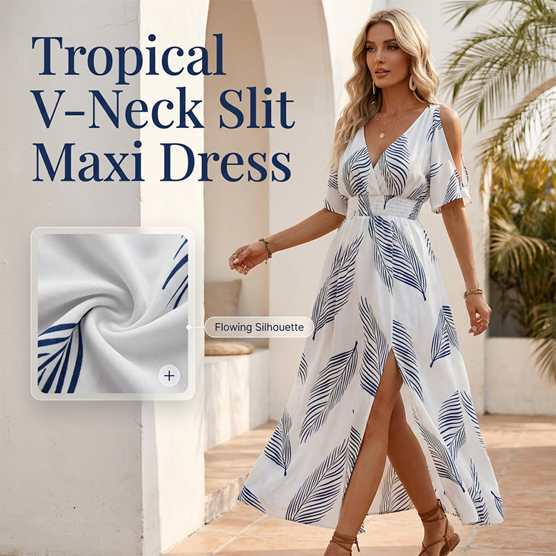 Vestido con estampado tropical