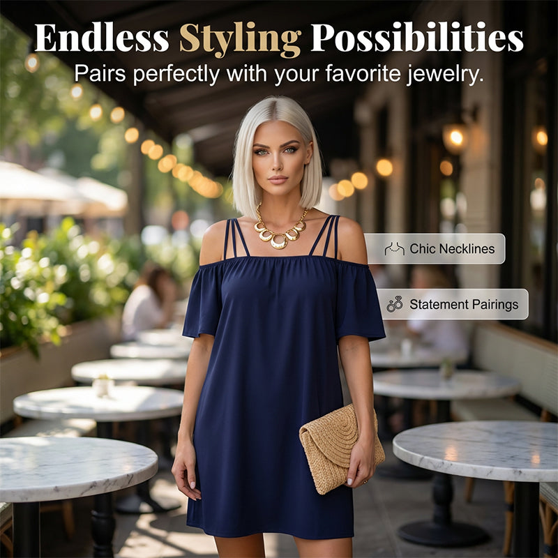 Elegante minivestido liso para mujer
