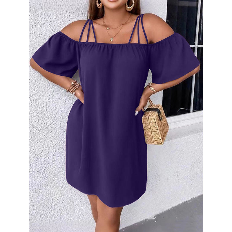 Elegante minivestido liso para mujer