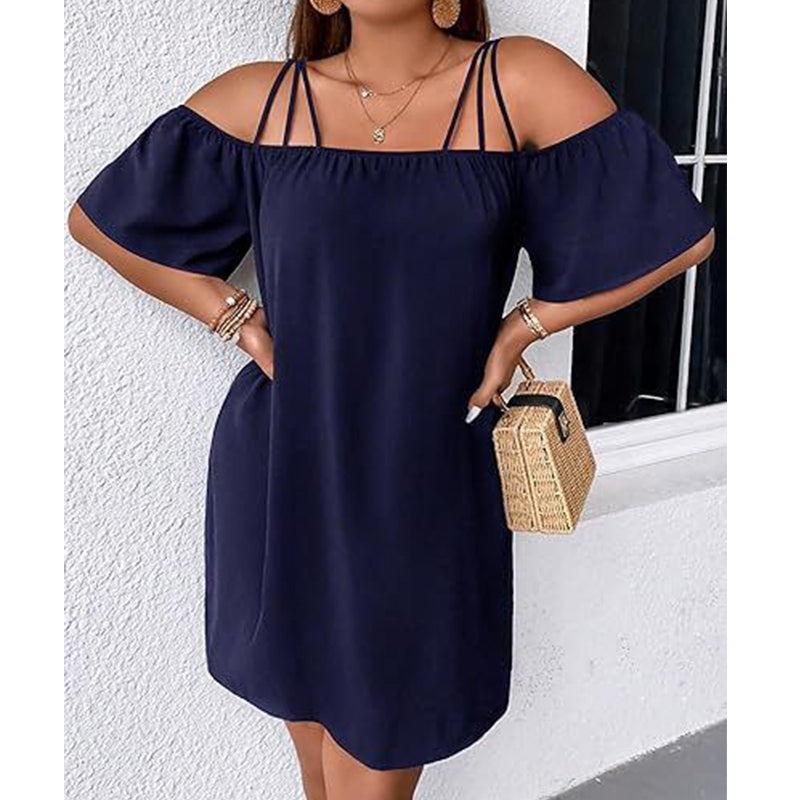 Elegante minivestido liso para mujer
