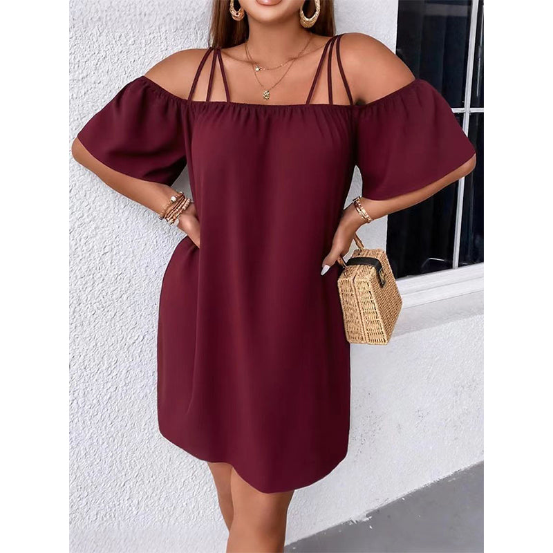 Elegante minivestido liso para mujer