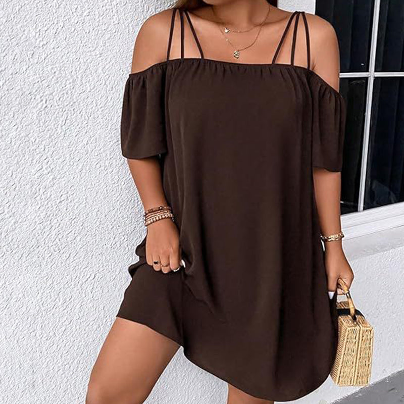 Elegante minivestido liso para mujer