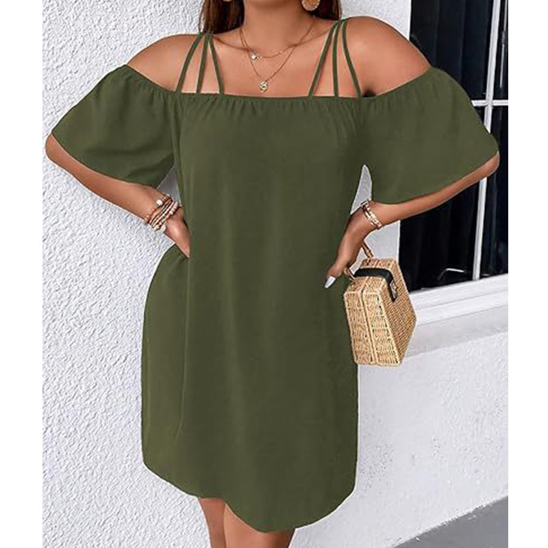 Elegante minivestido liso para mujer