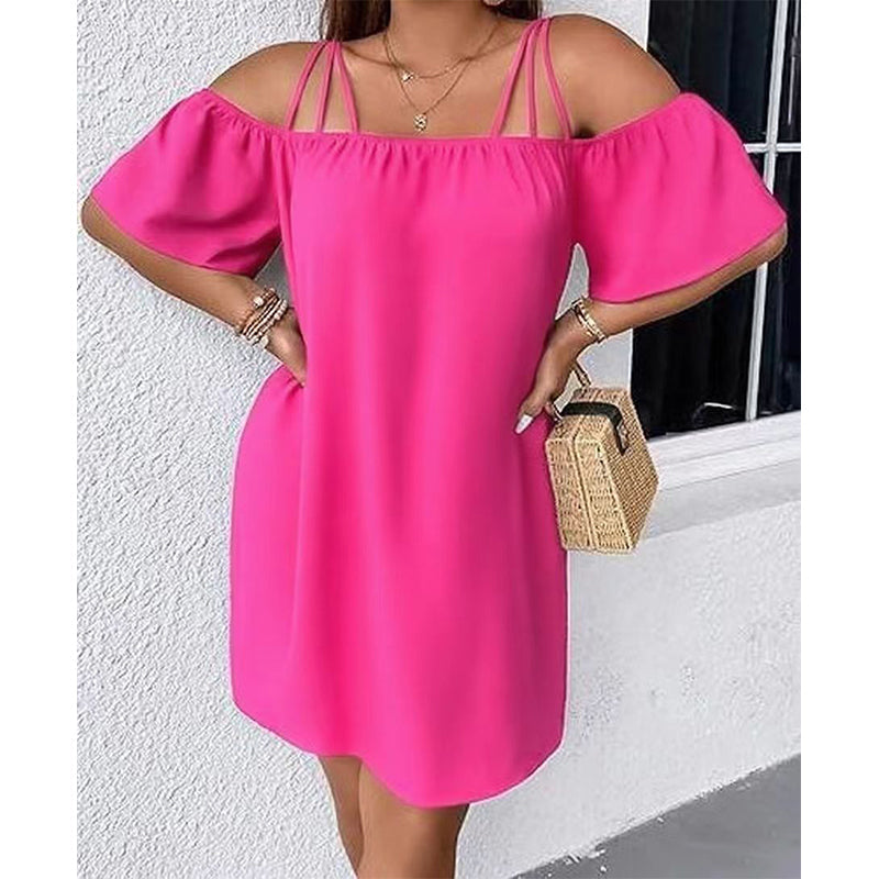 Elegante minivestido liso para mujer