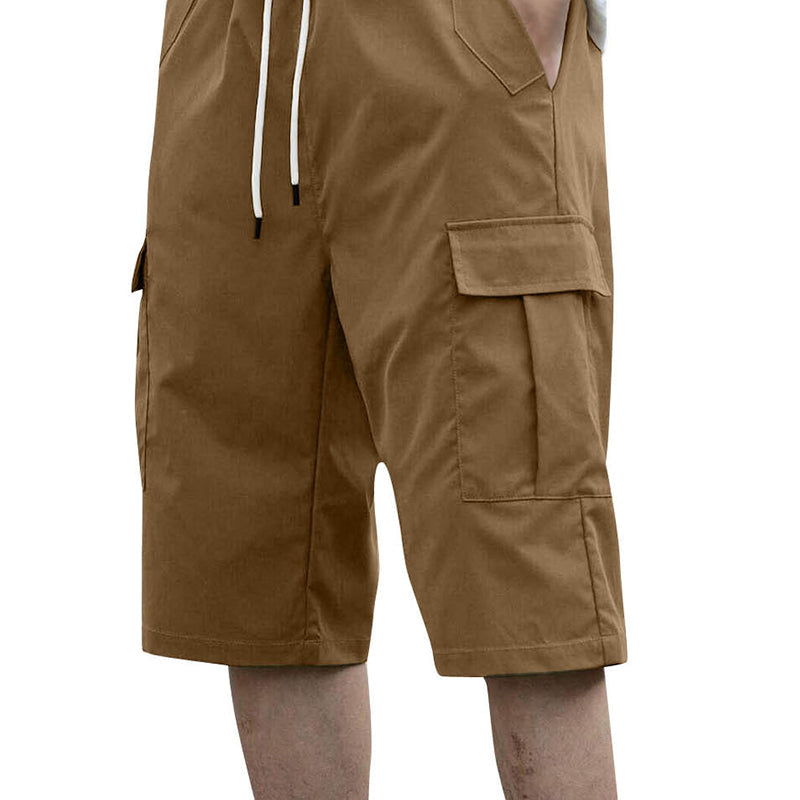 Pantalones cortos tipo cargo para hombre con cordón ajustable