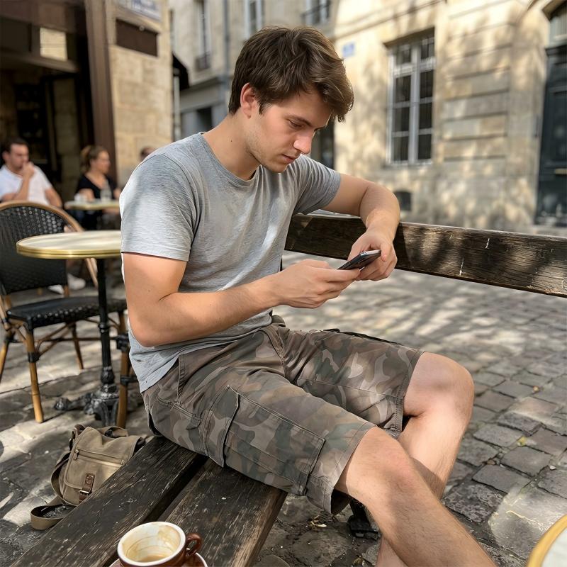 Militar - Shorts cargo de camuflaje para hombre con muchos bolsillos – cómodos, resistentes e ideales para exterior, pesca y día a día