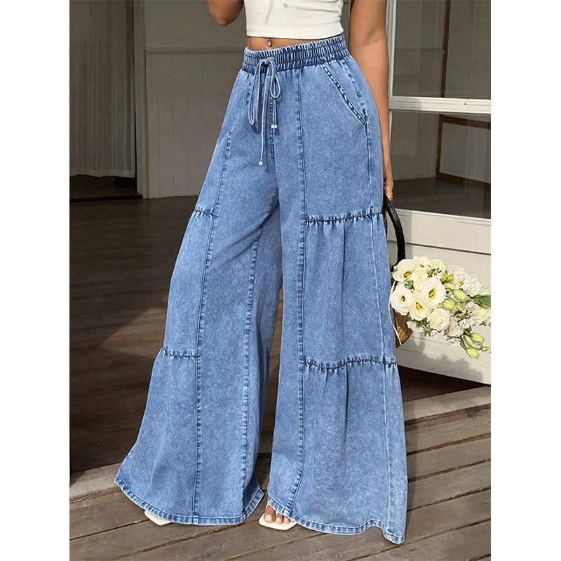Clara -🌿 Pantalón ancho de tiro alto – estiliza las piernas, marca la cintura y disimula imperfecciones, perfecto para blusas, camisetas y blazers 👖