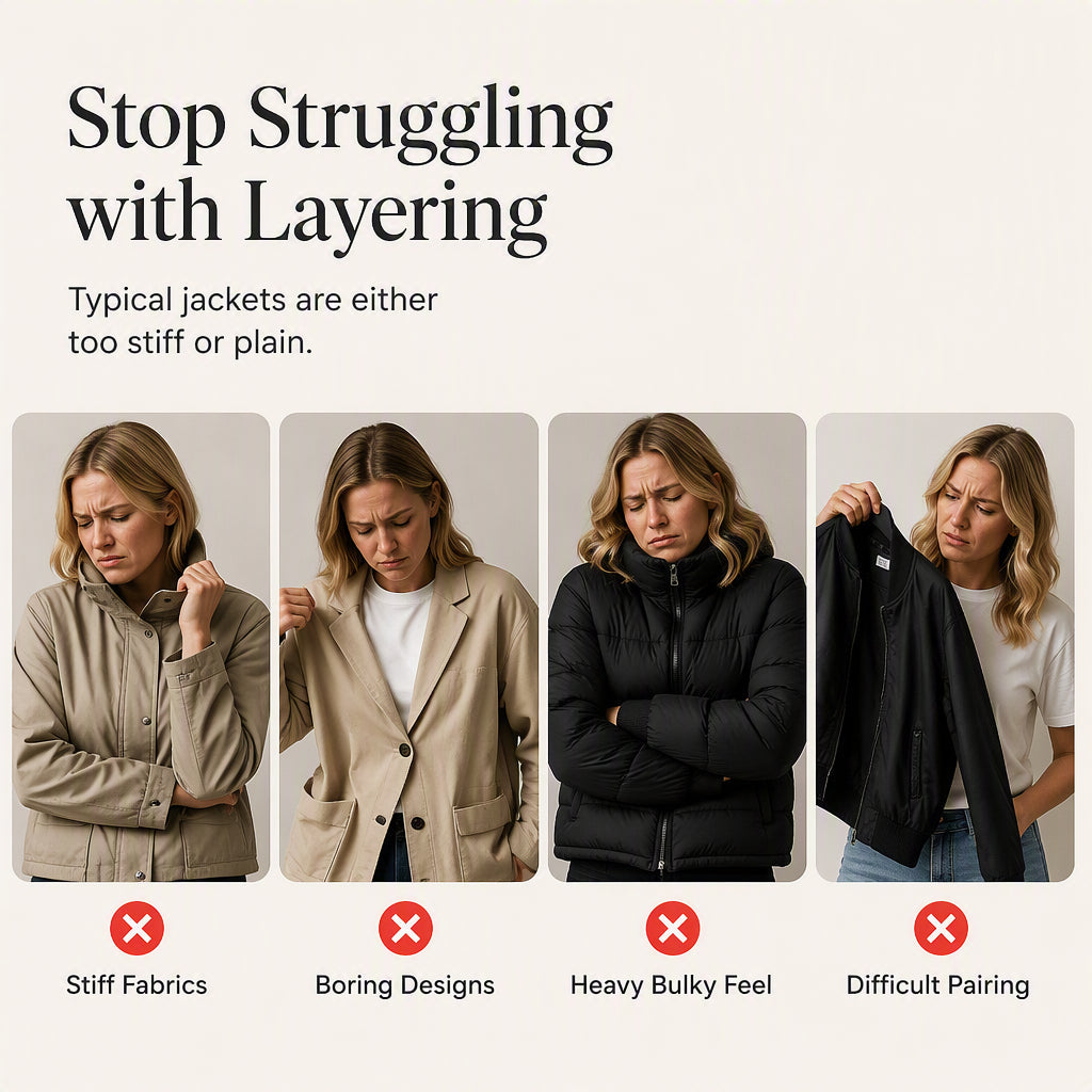Vero – Elegante chaqueta vaquera para mujer con inserciones de punto acanalado