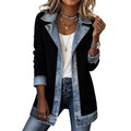 Vero – Elegante chaqueta vaquera para mujer con inserciones de punto acanalado