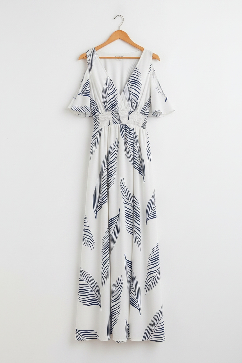 Vestido con estampado tropical