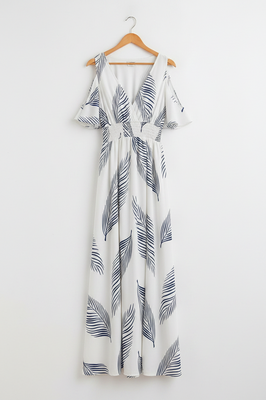 Vestido con estampado tropical